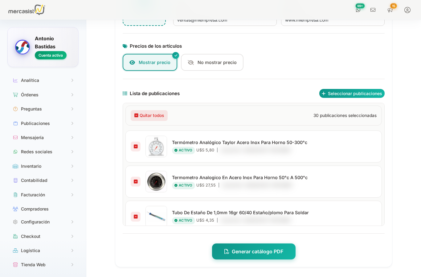 Boton generar catalogo PDF