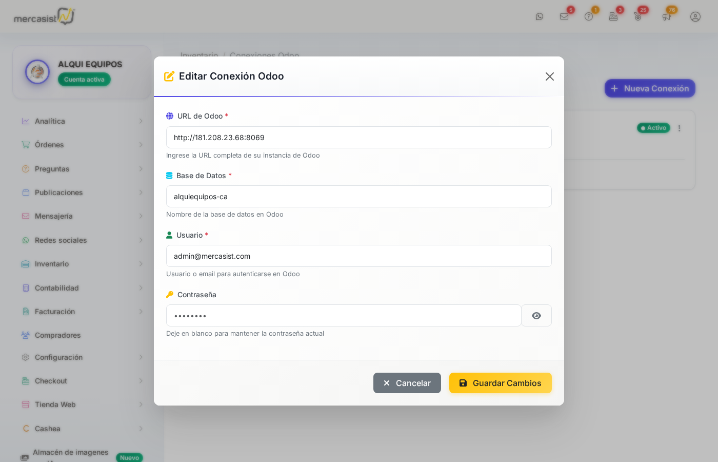 Editar Conexion Odoo