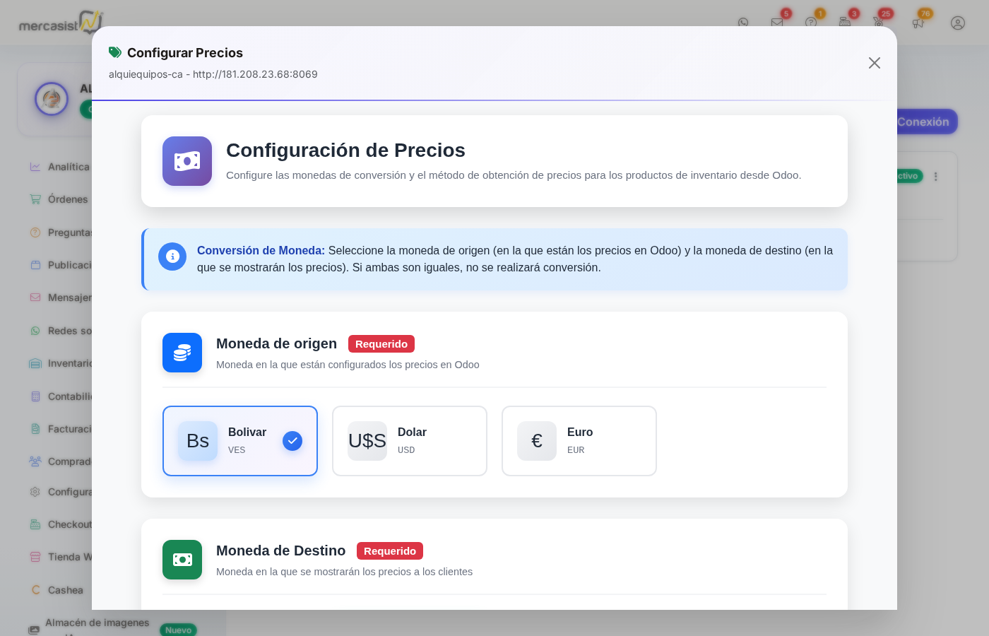 Configurar Precios Odoo