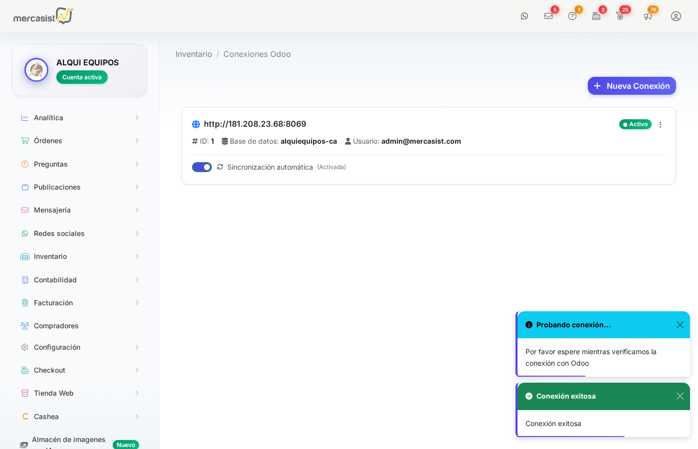 Probar Conexion Odoo