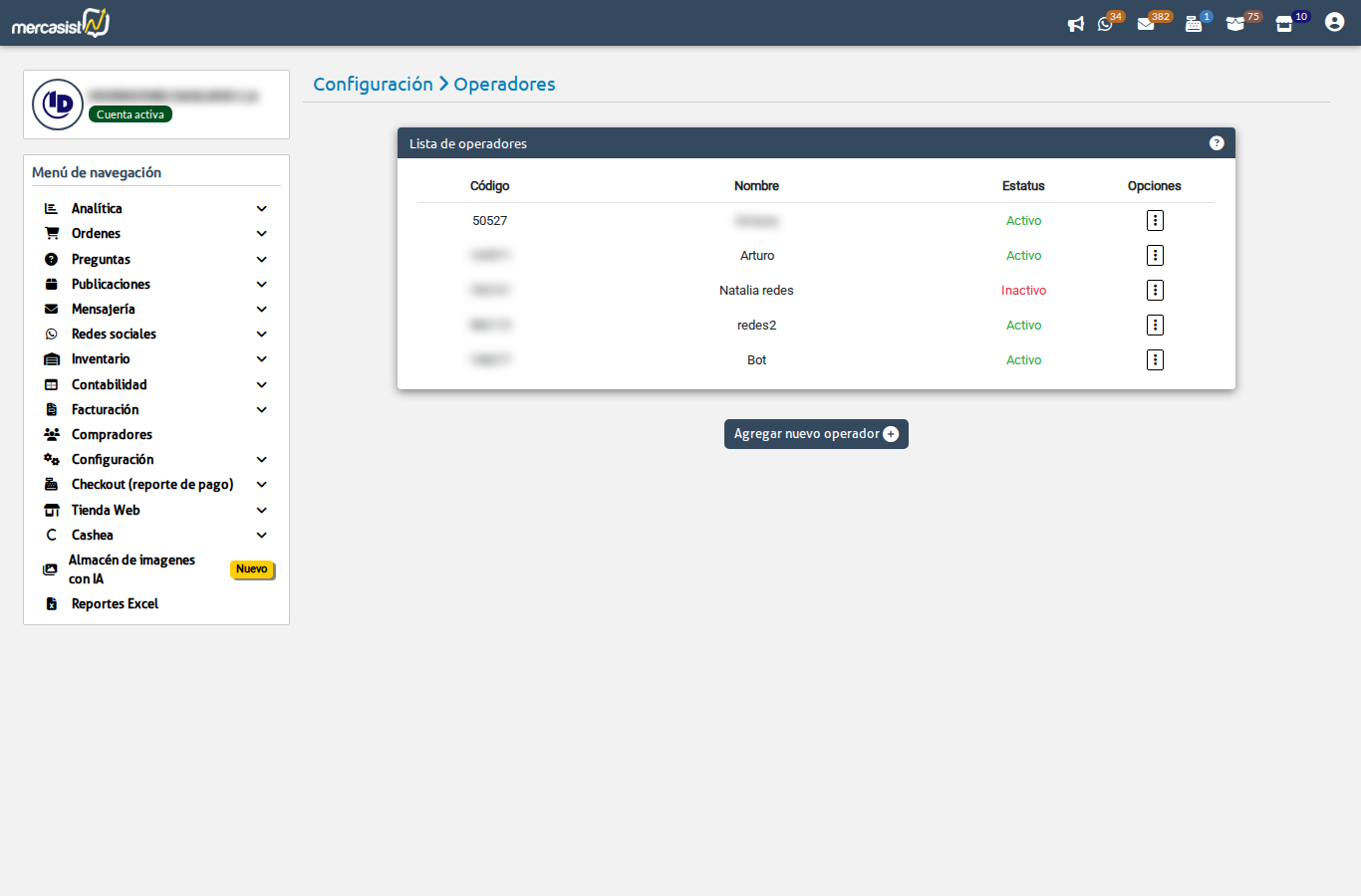 Modal de nuevo operador