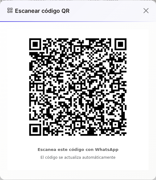 Modal con código QR para escanear