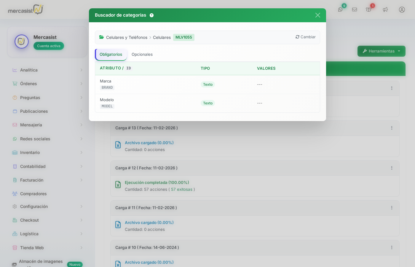 Categoria final con codigo MLV1055