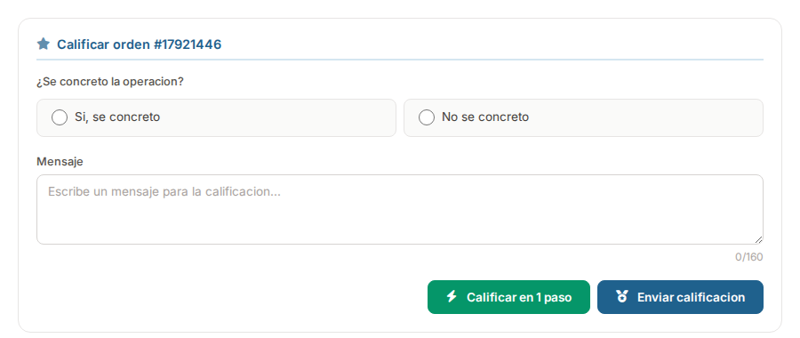 Formulario de calificacion