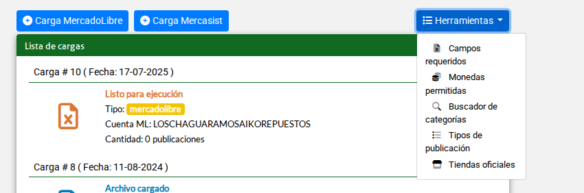 Menu de Herramientas