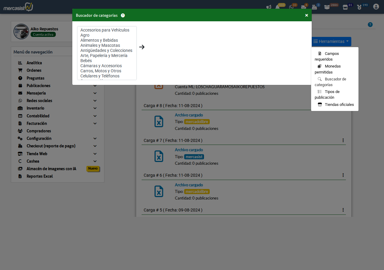 Buscador de categorias