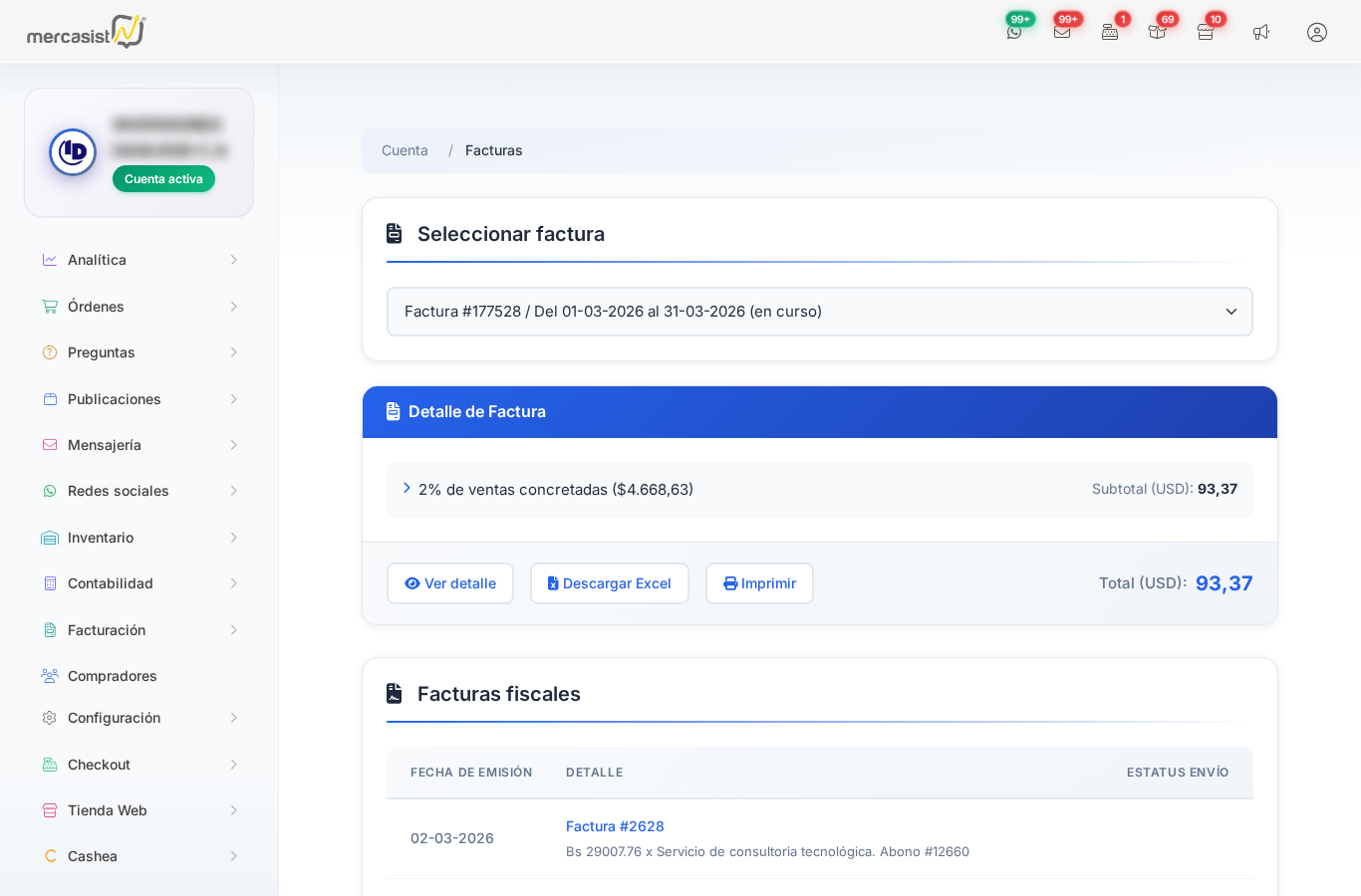 Vista general de Facturas
