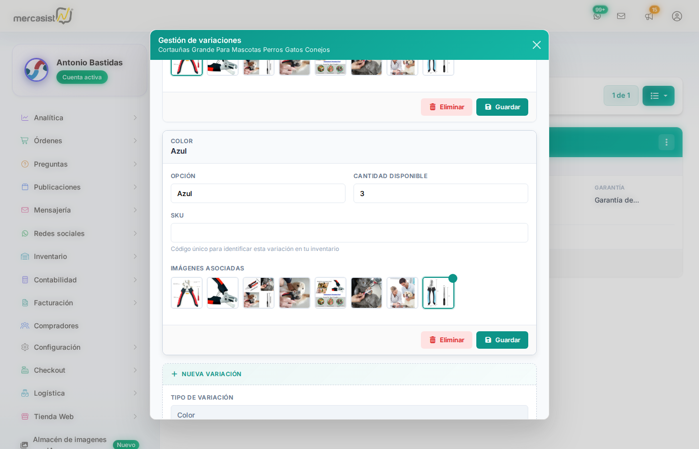 Segunda variacion Color Azul